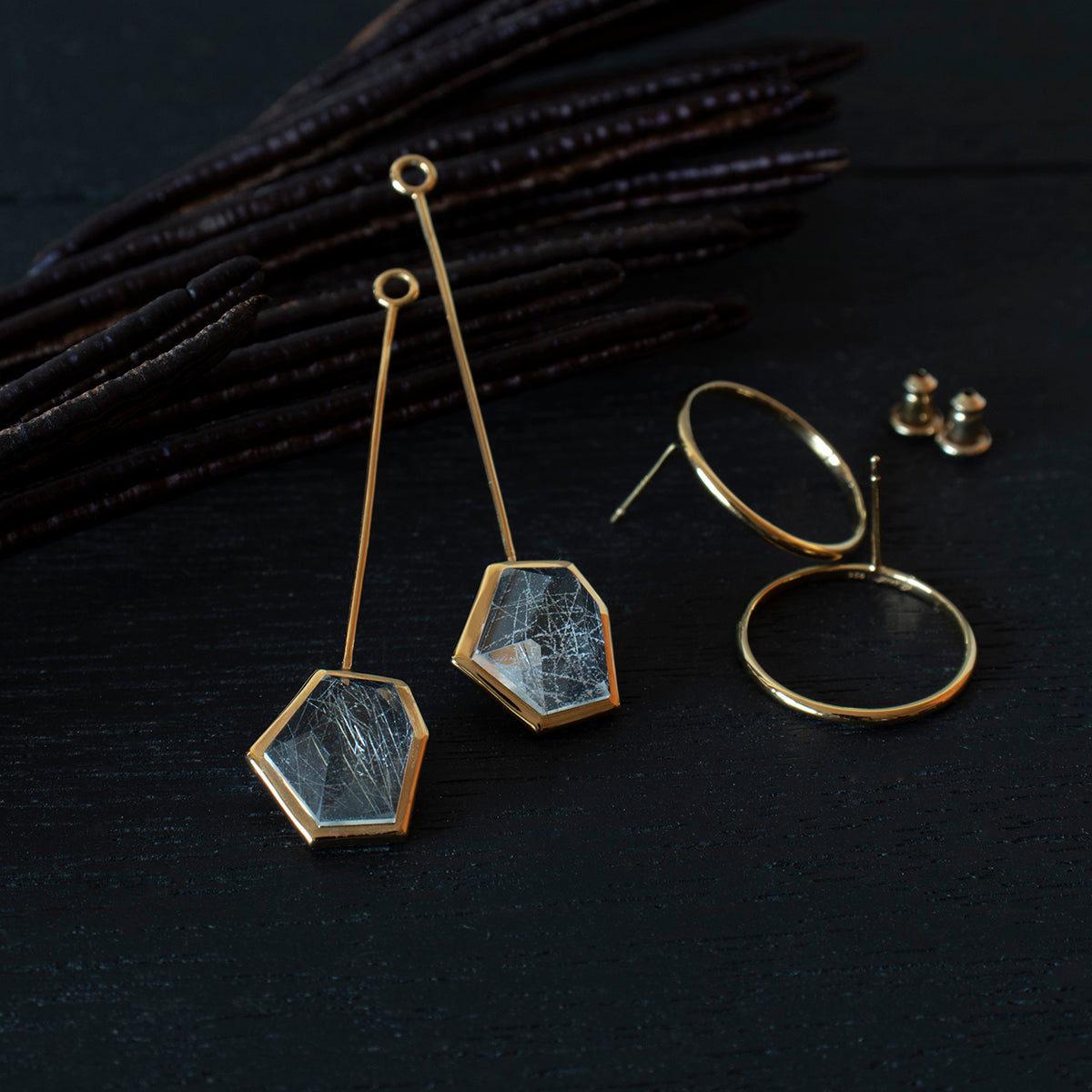 Rutile Quartz Pierce _ Polygon #01