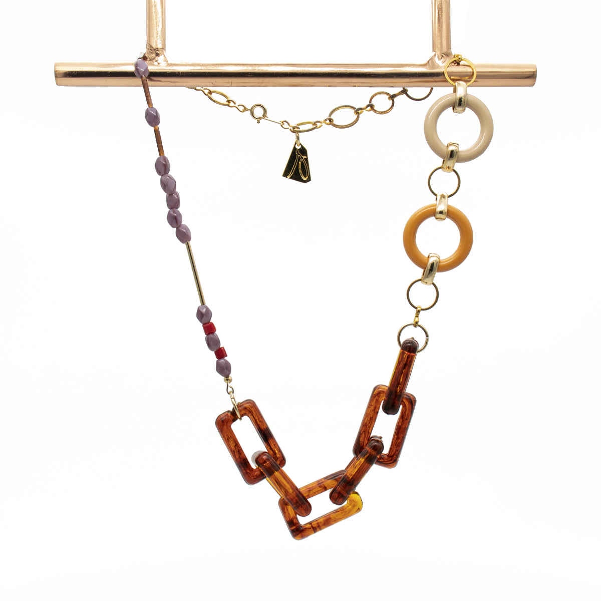 Crayon Necklace Short Brown