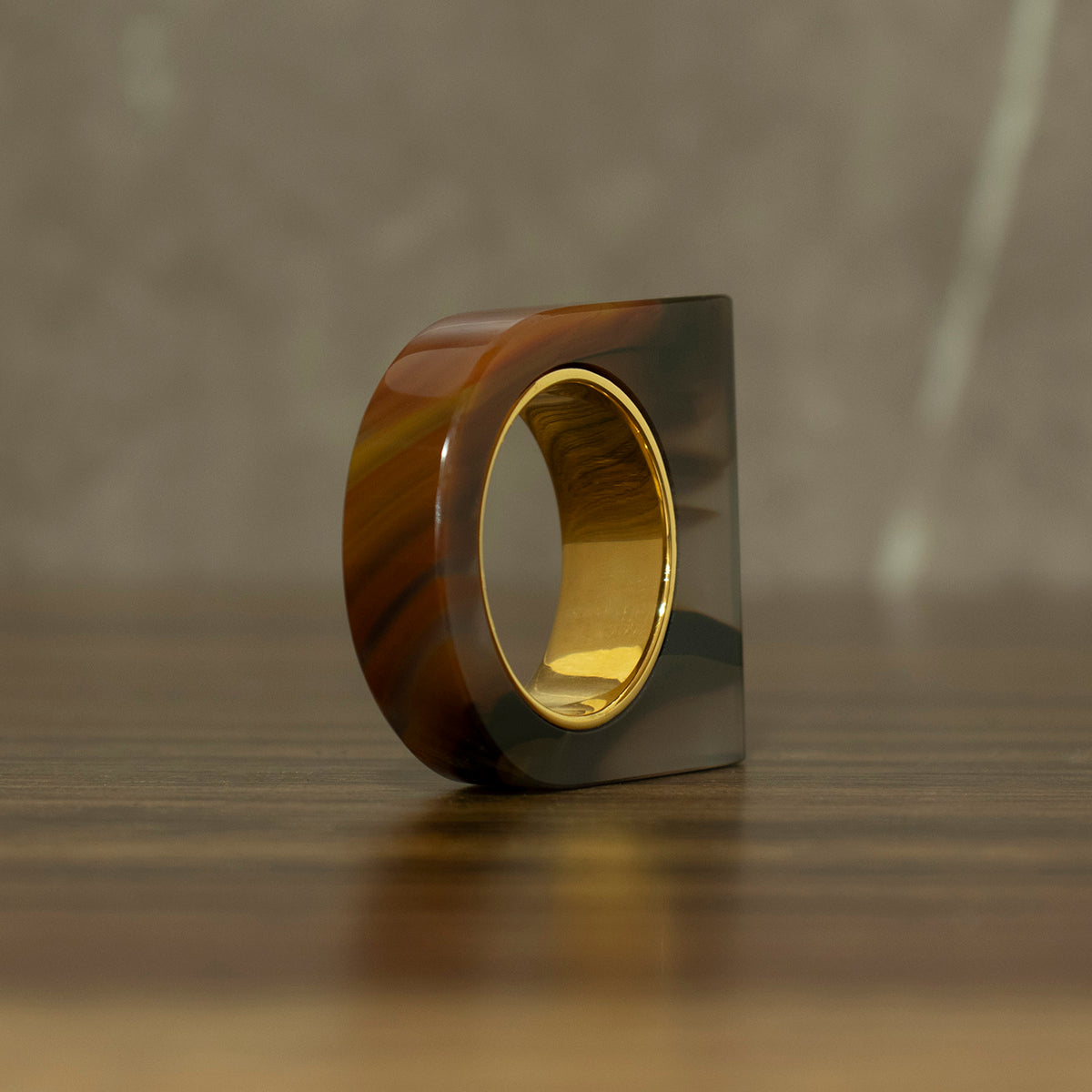 Brown Agate Ring #01