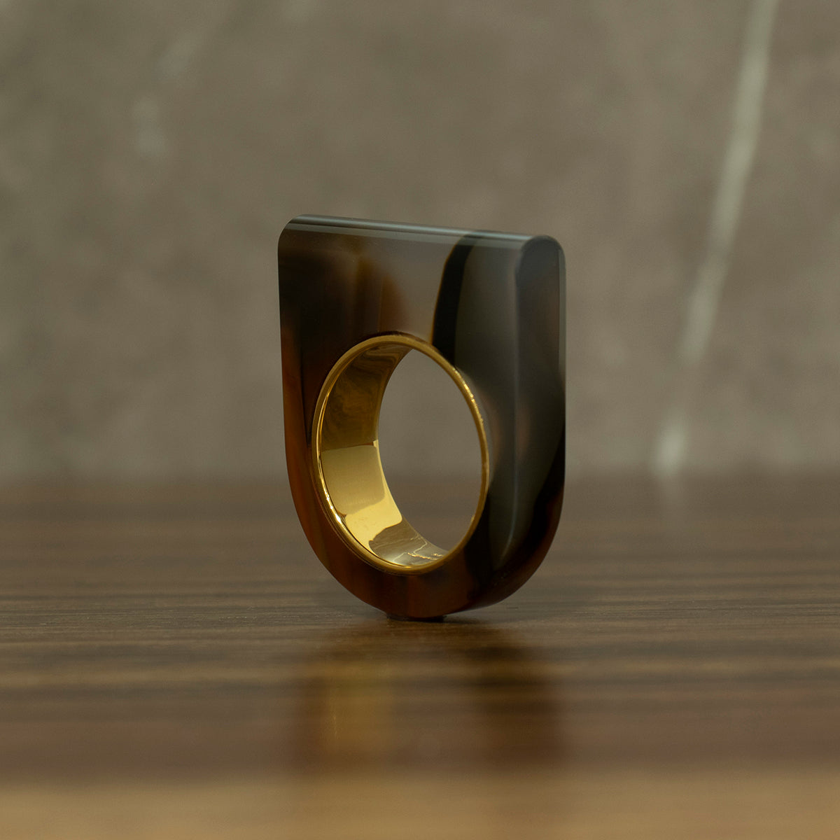 Brown Agate Ring #01