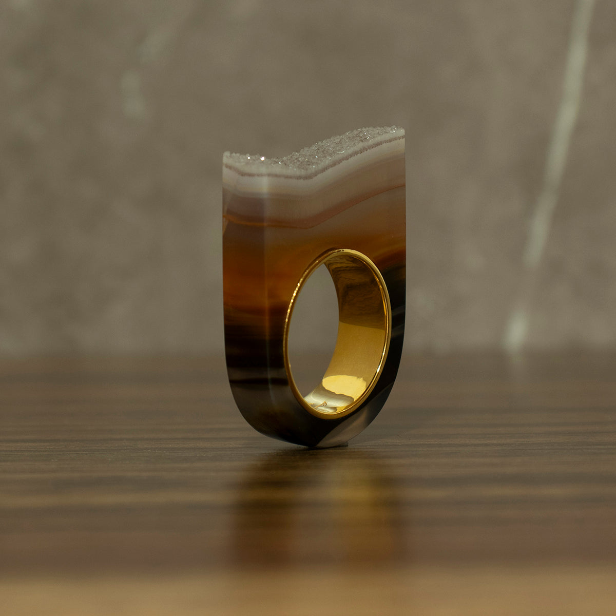 Brown Agate Ring #02