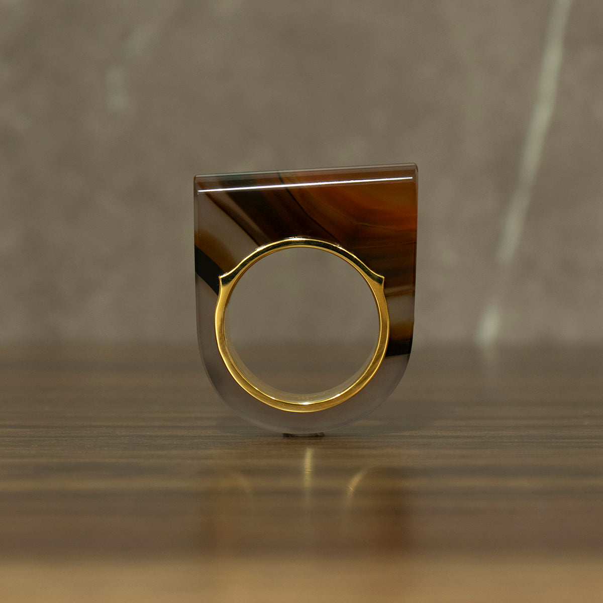 Brown Agate Ring #03