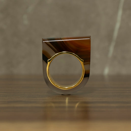 Brown Agate Ring #03