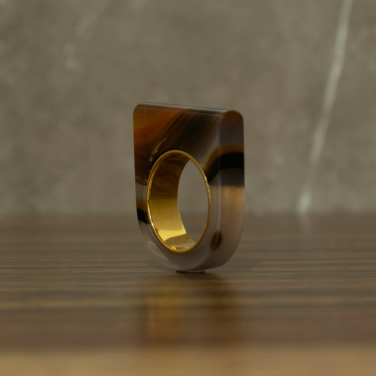 Brown Agate Ring #03