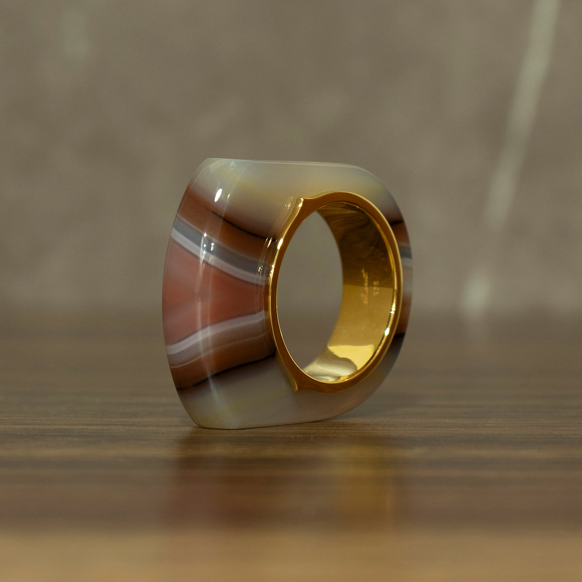 Brown Agate Ring #04