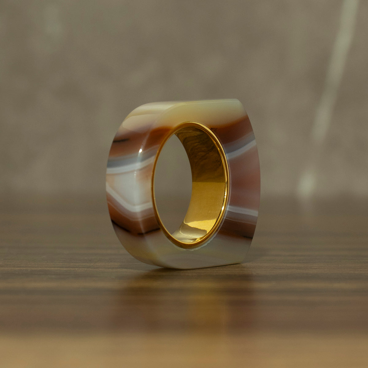 Brown Agate Ring #04