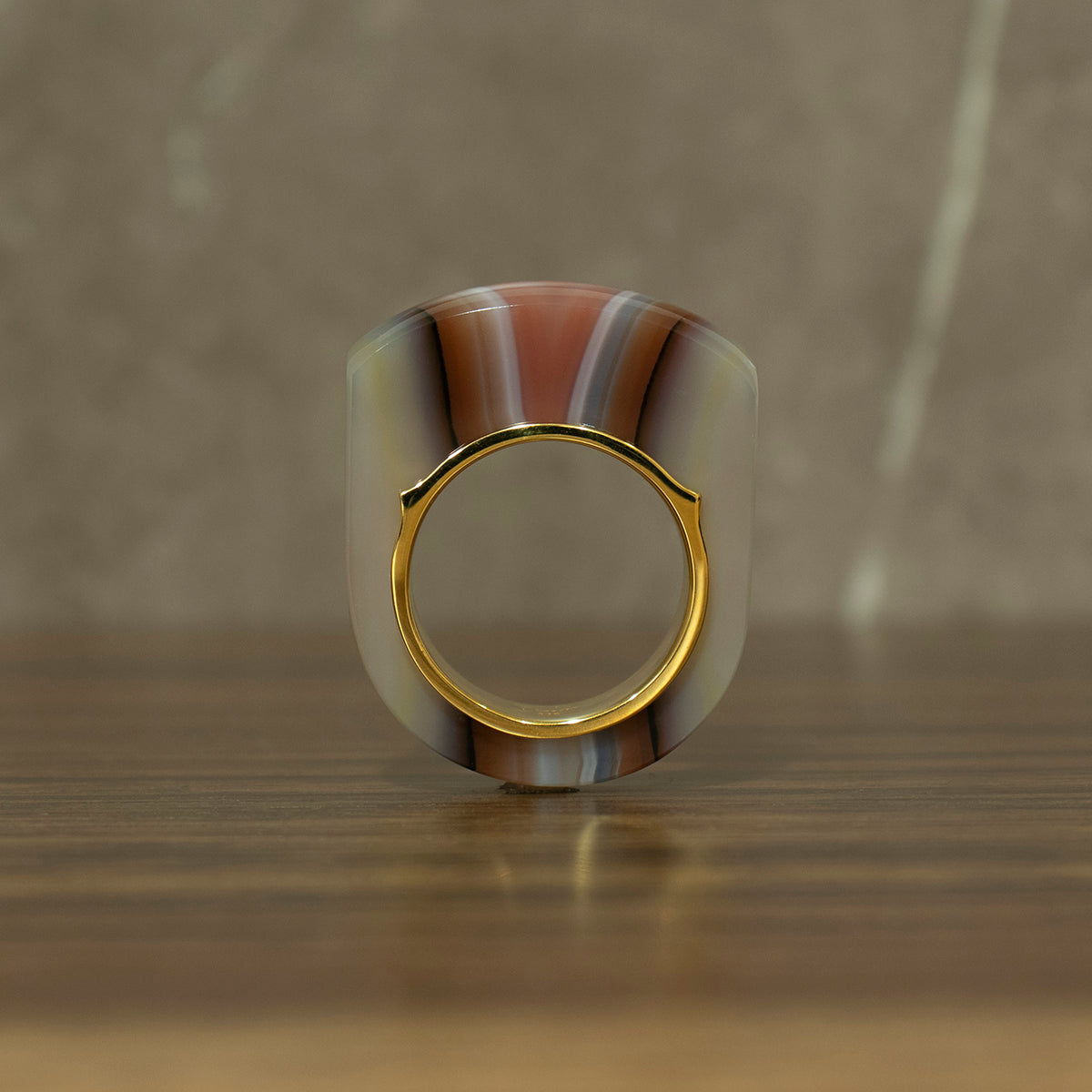 Brown Agate Ring #04