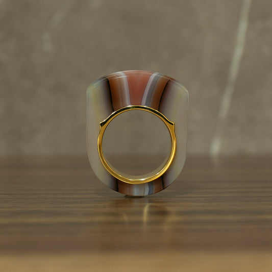 Brown Agate Ring #04