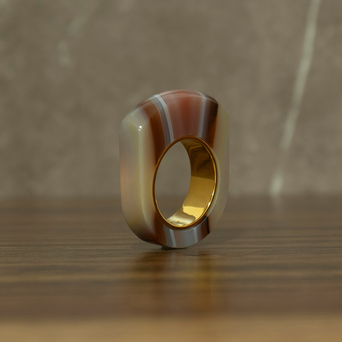 Brown Agate Ring #04