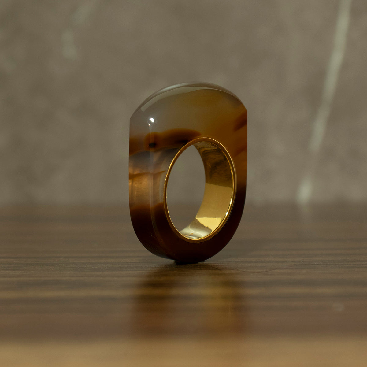 Brown Agate Ring #05