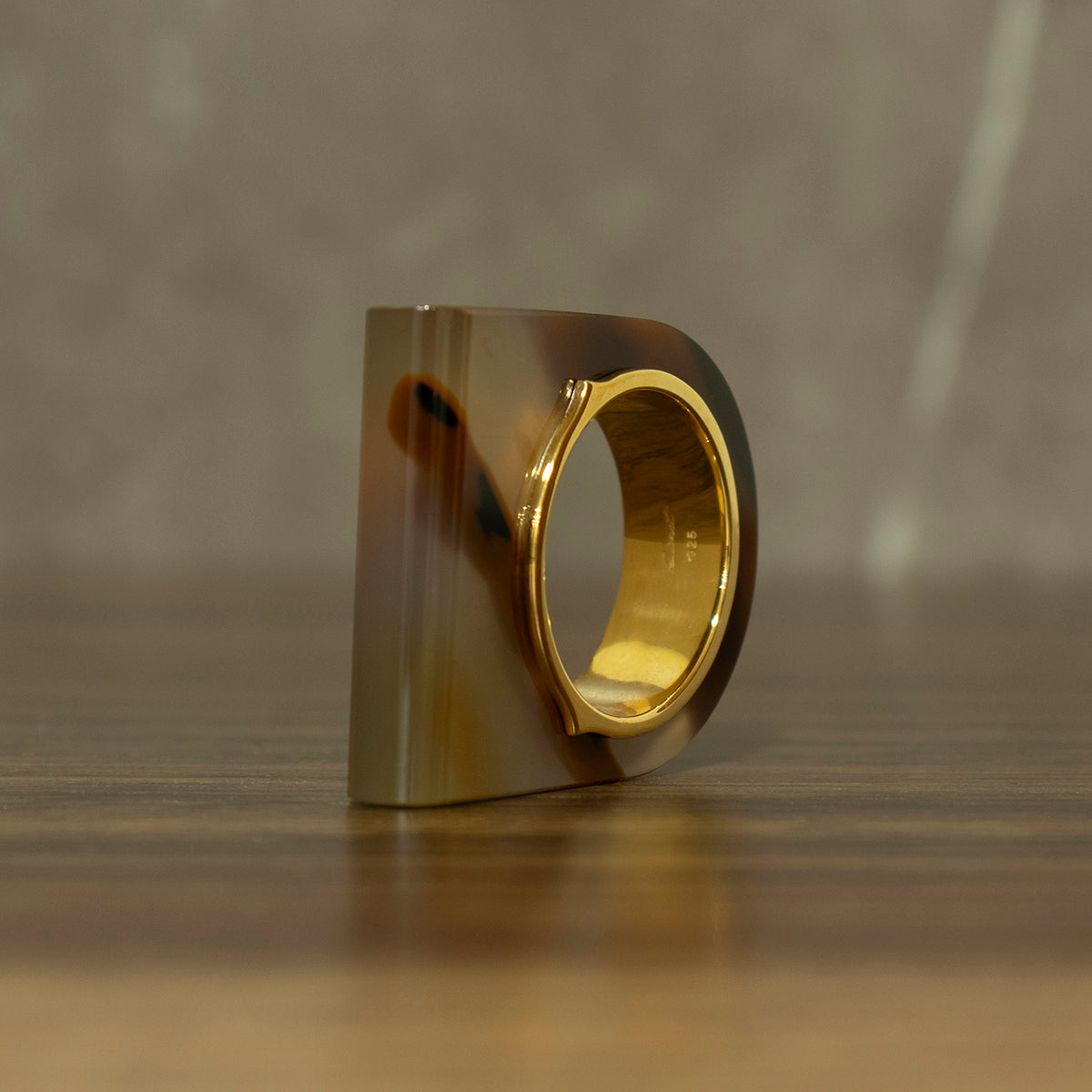 Brown Agate Ring #07