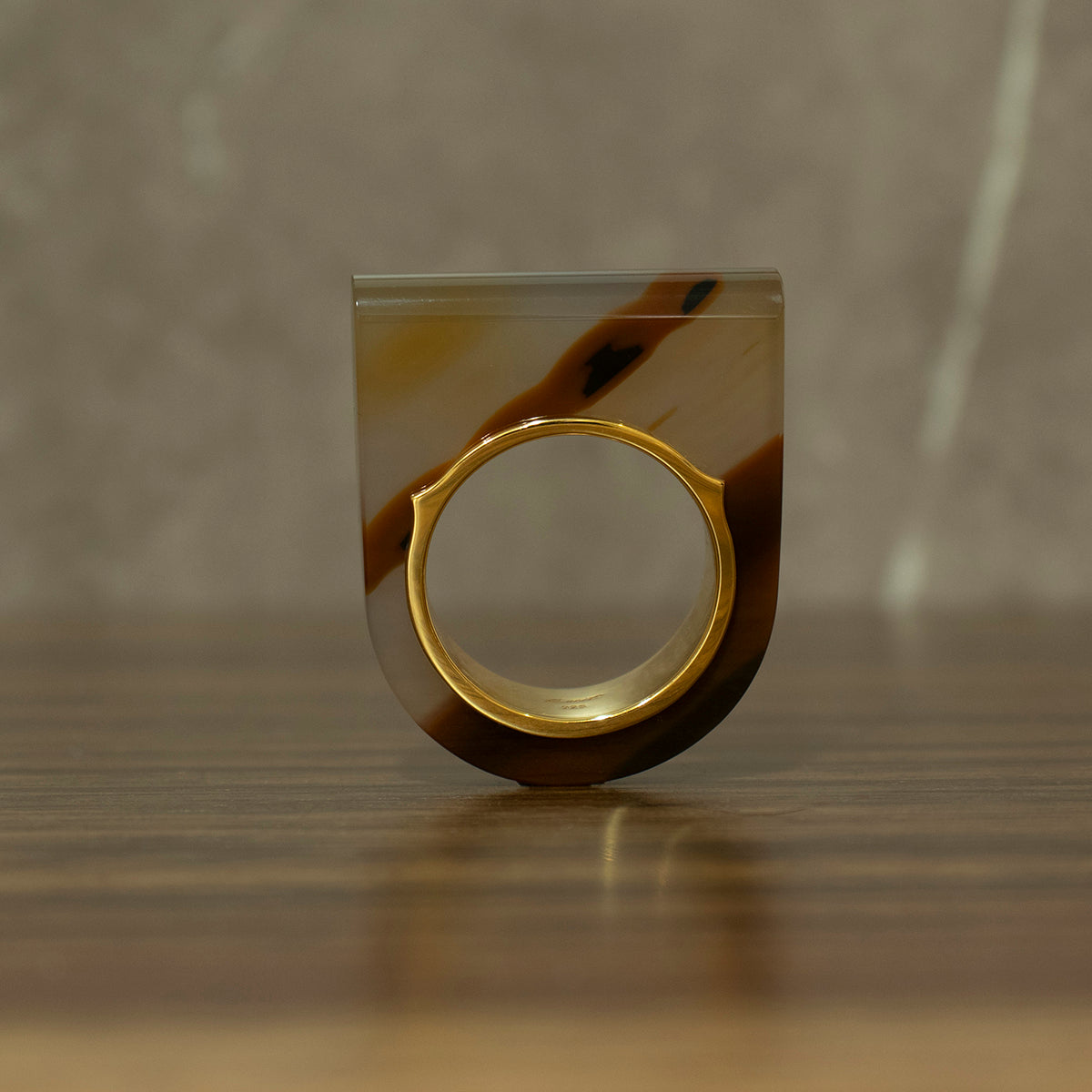 Brown Agate Ring #07