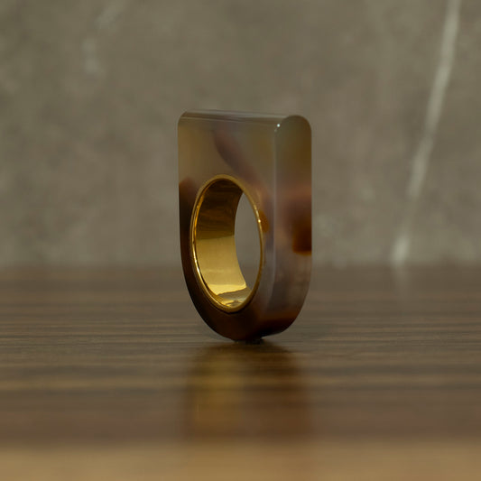 Brown Agate Ring #07