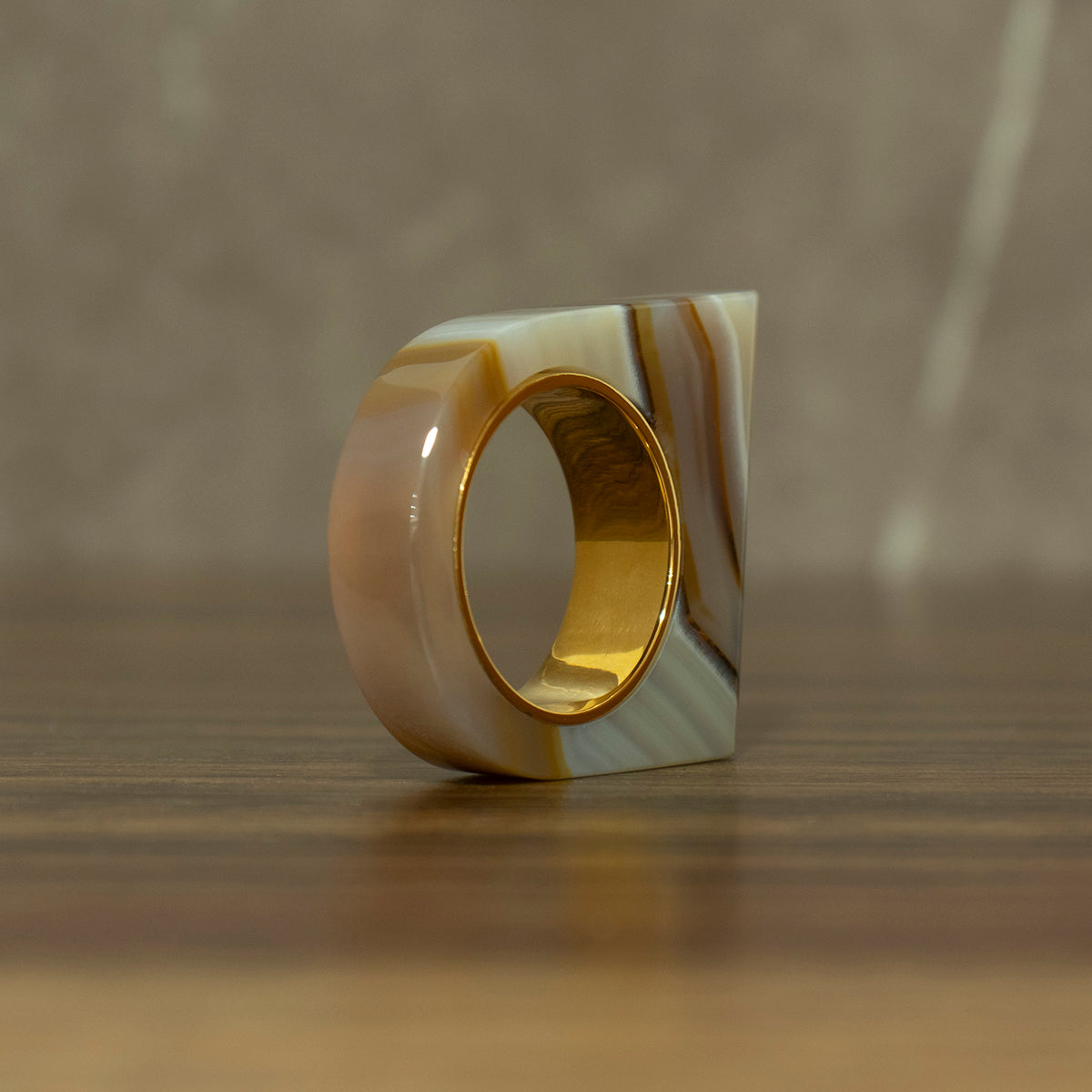Brown Agate Ring #08