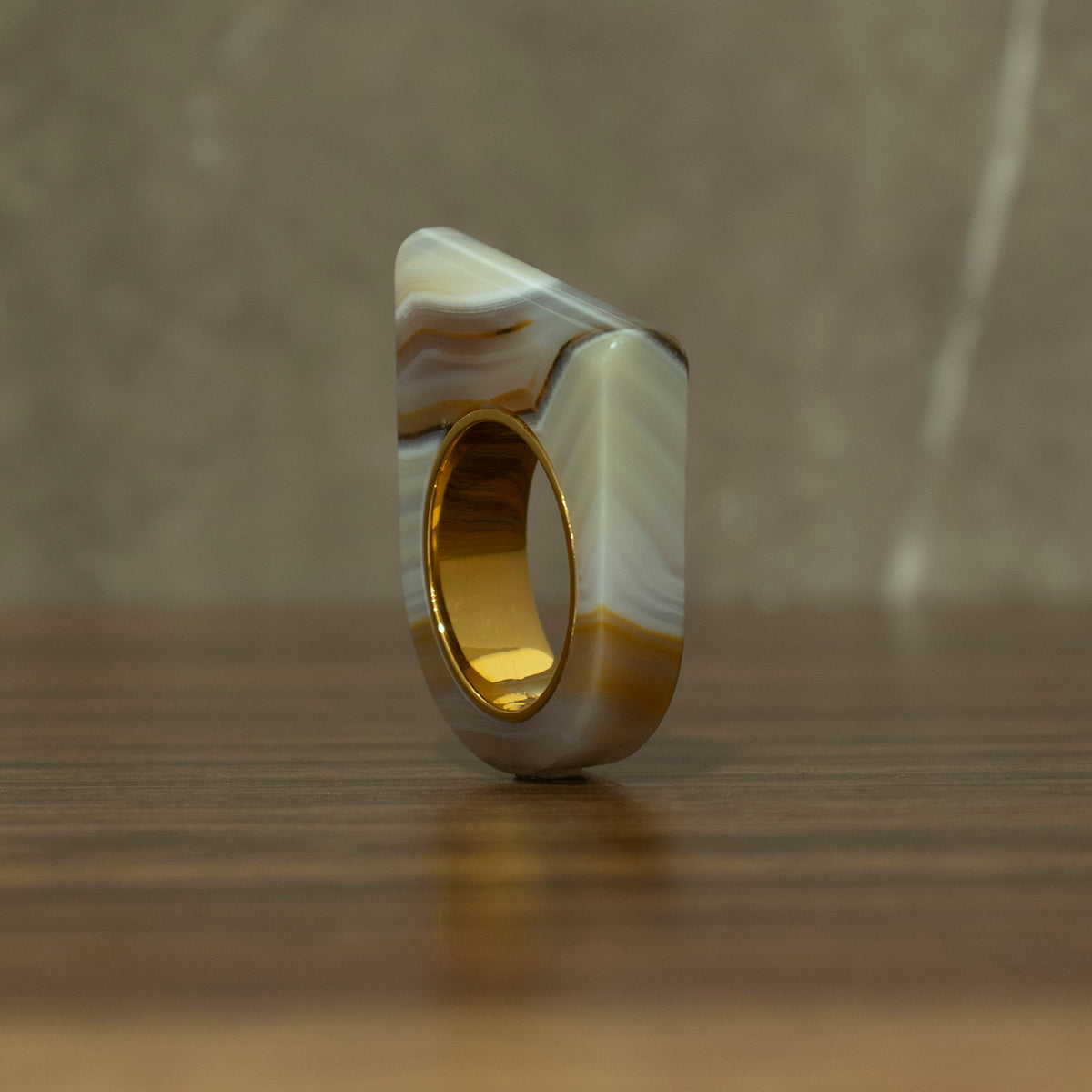 Brown Agate Ring #08