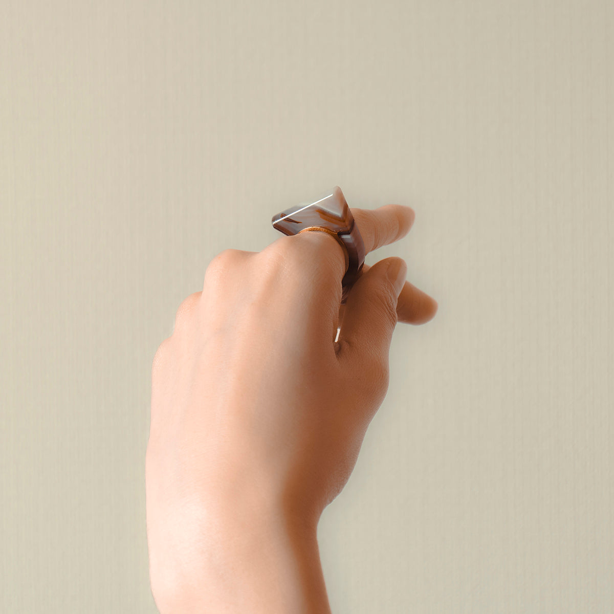 Brown Agate Ring #08
