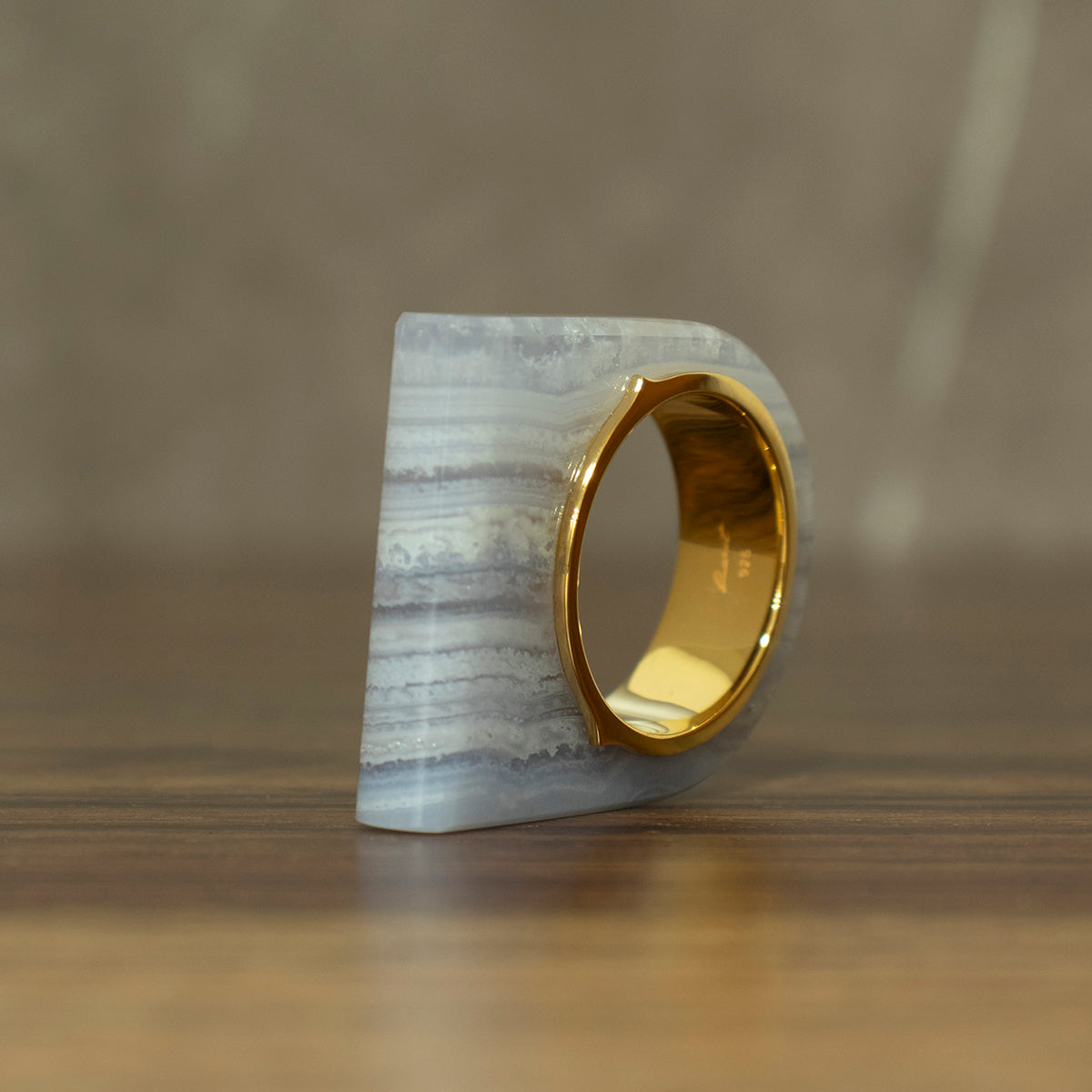Blue lace Agate Ring #02