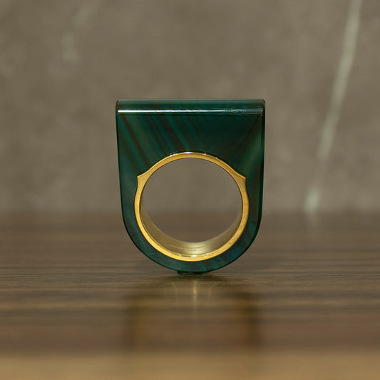 Green Agate Ring #01