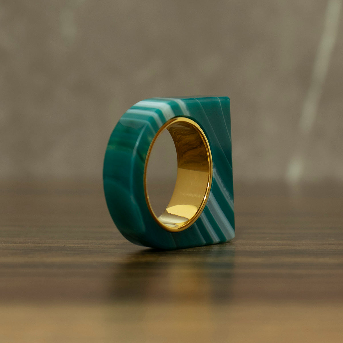 Green Agate Ring #06