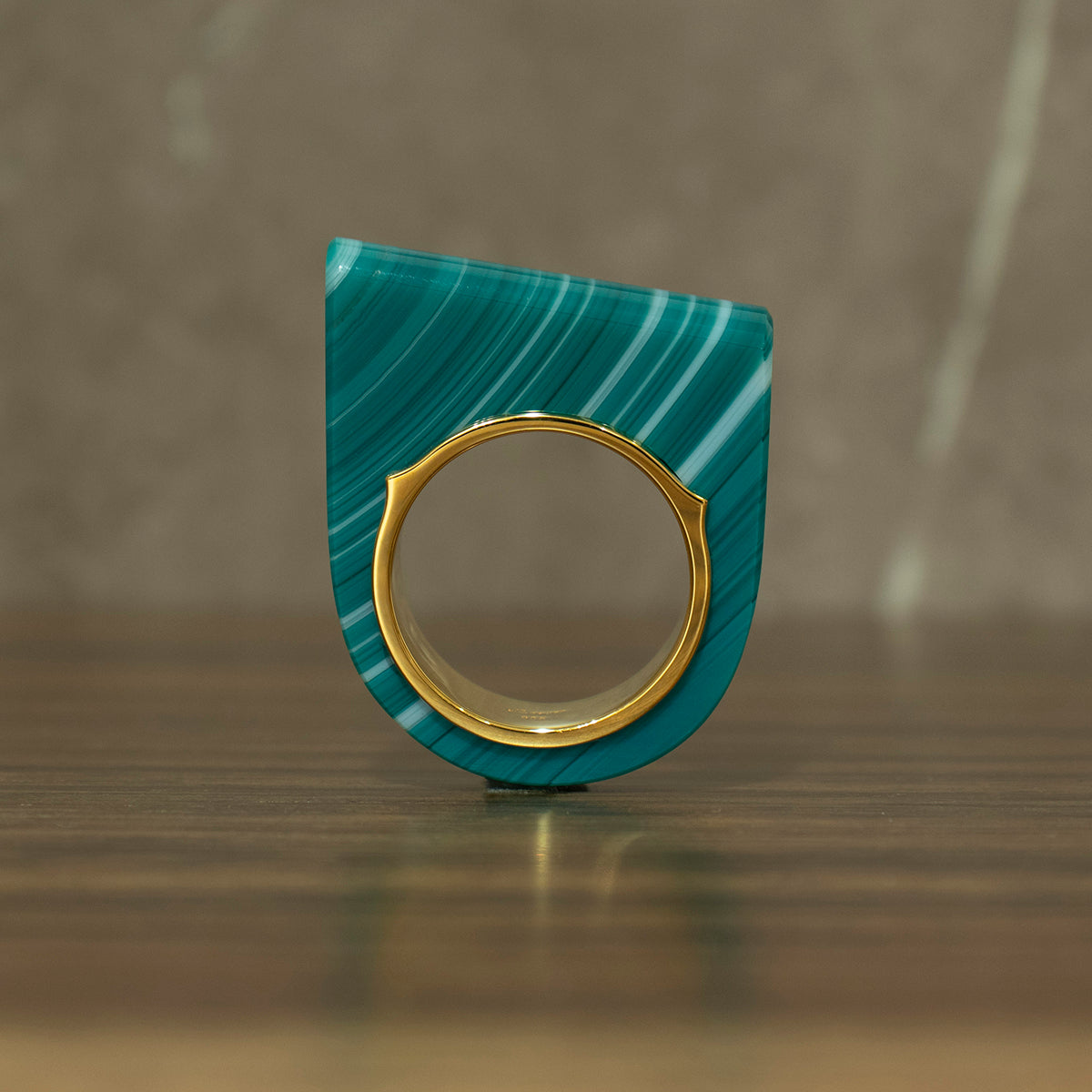 Green Agate Ring #07