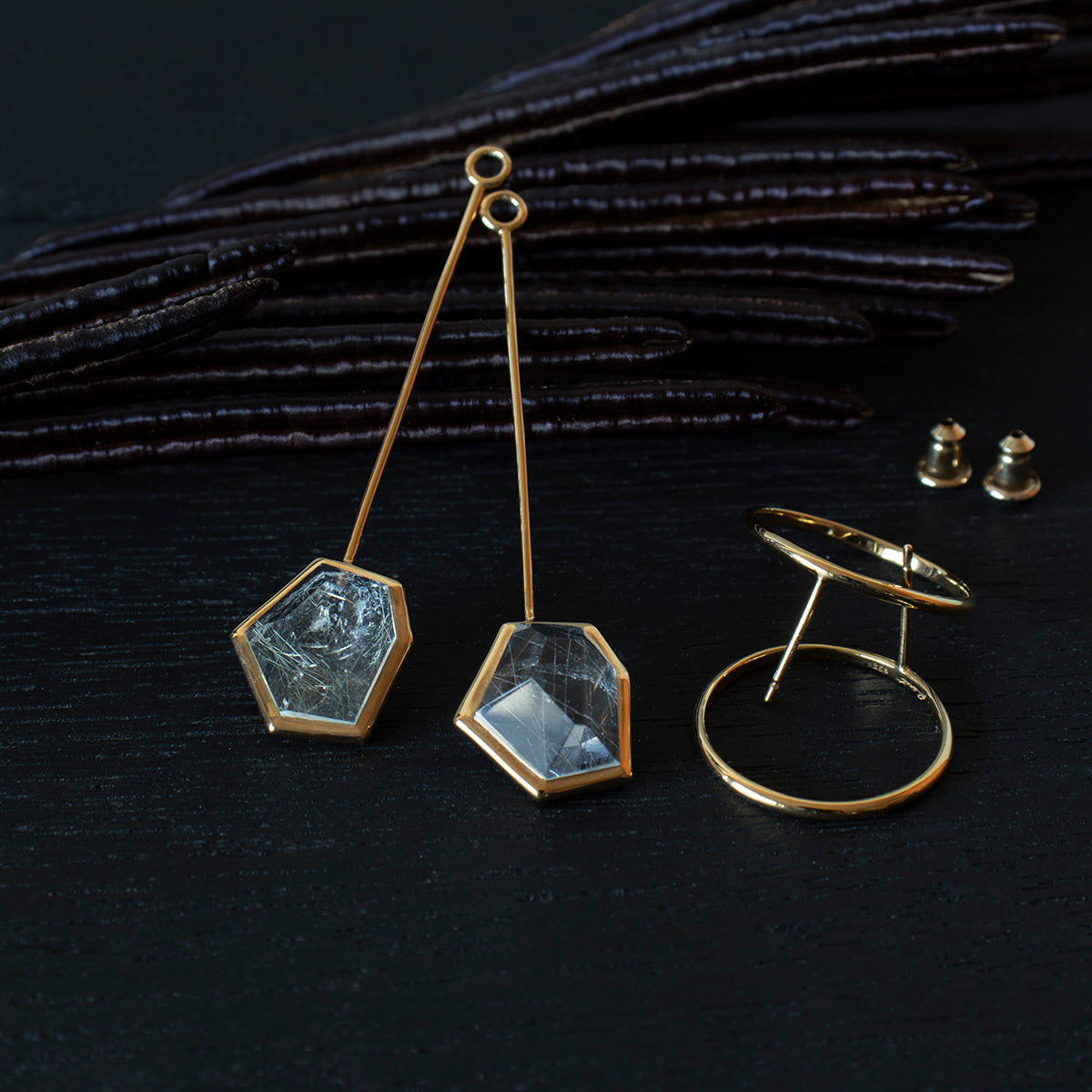 Rutile Quartz Pierce _ Polygon #03