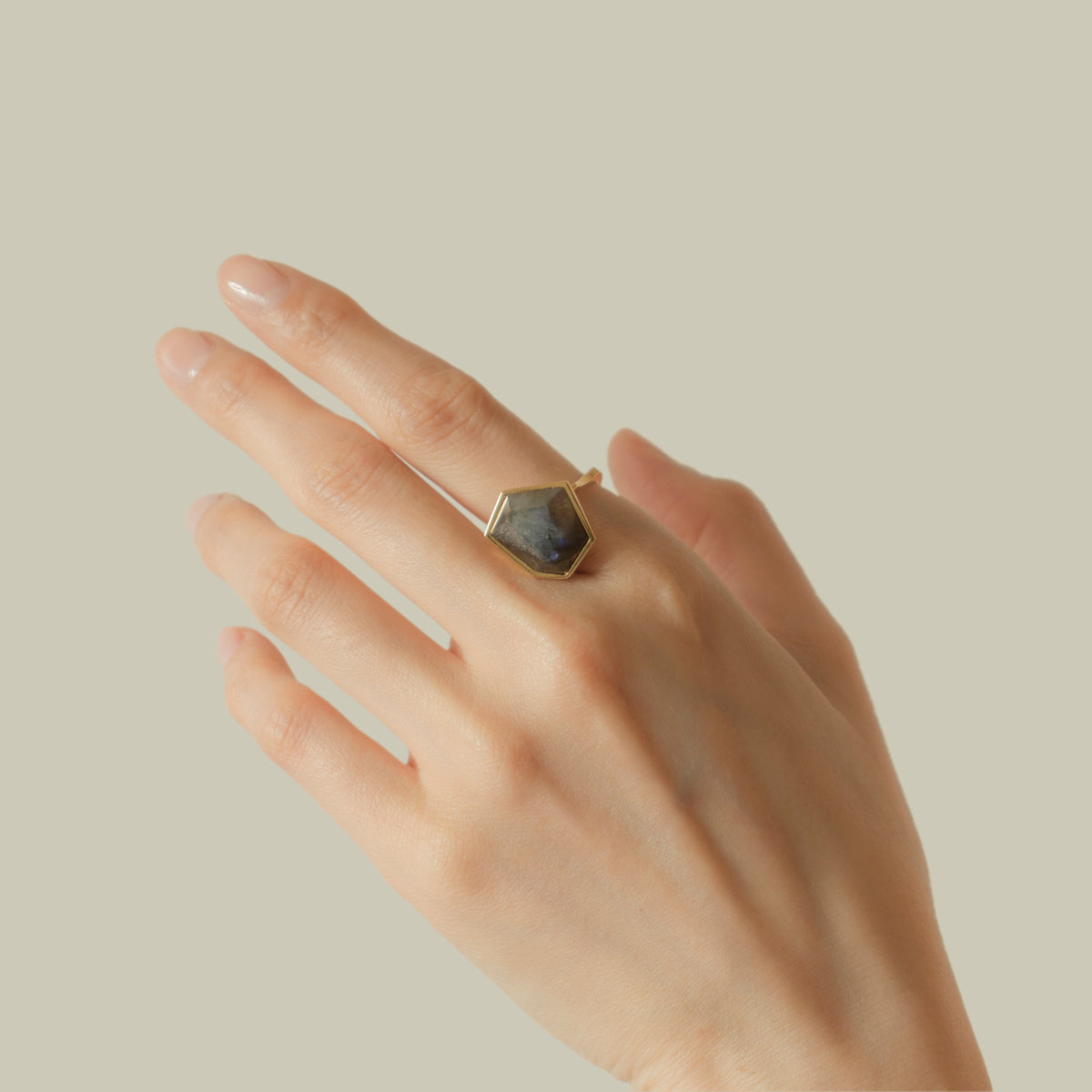 Labradorite Ring _ Polygon #03