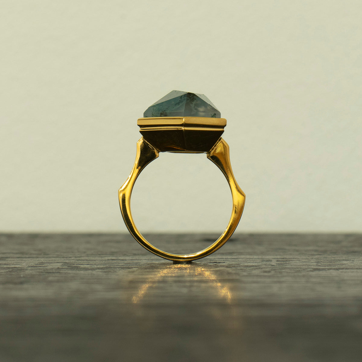 MossAgate Ring _ Polygon #01