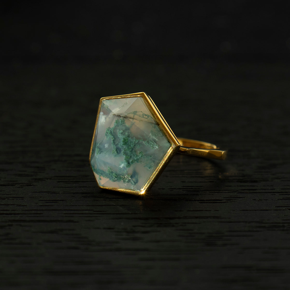 MossAgate Ring _ Polygon #01