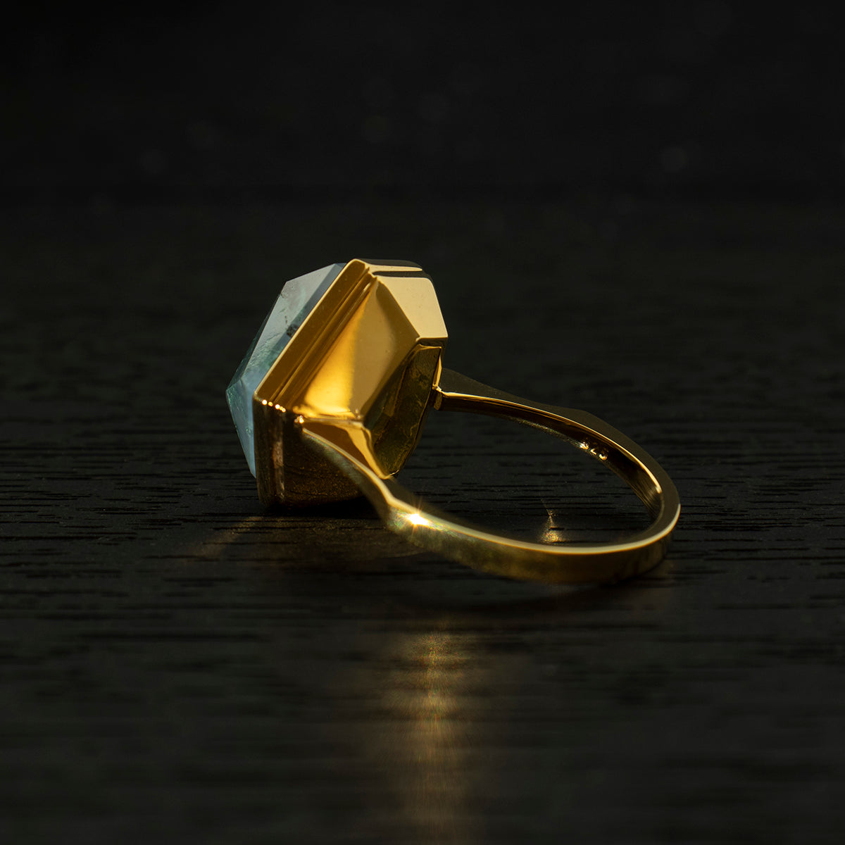 MossAgate Ring _ Polygon #01