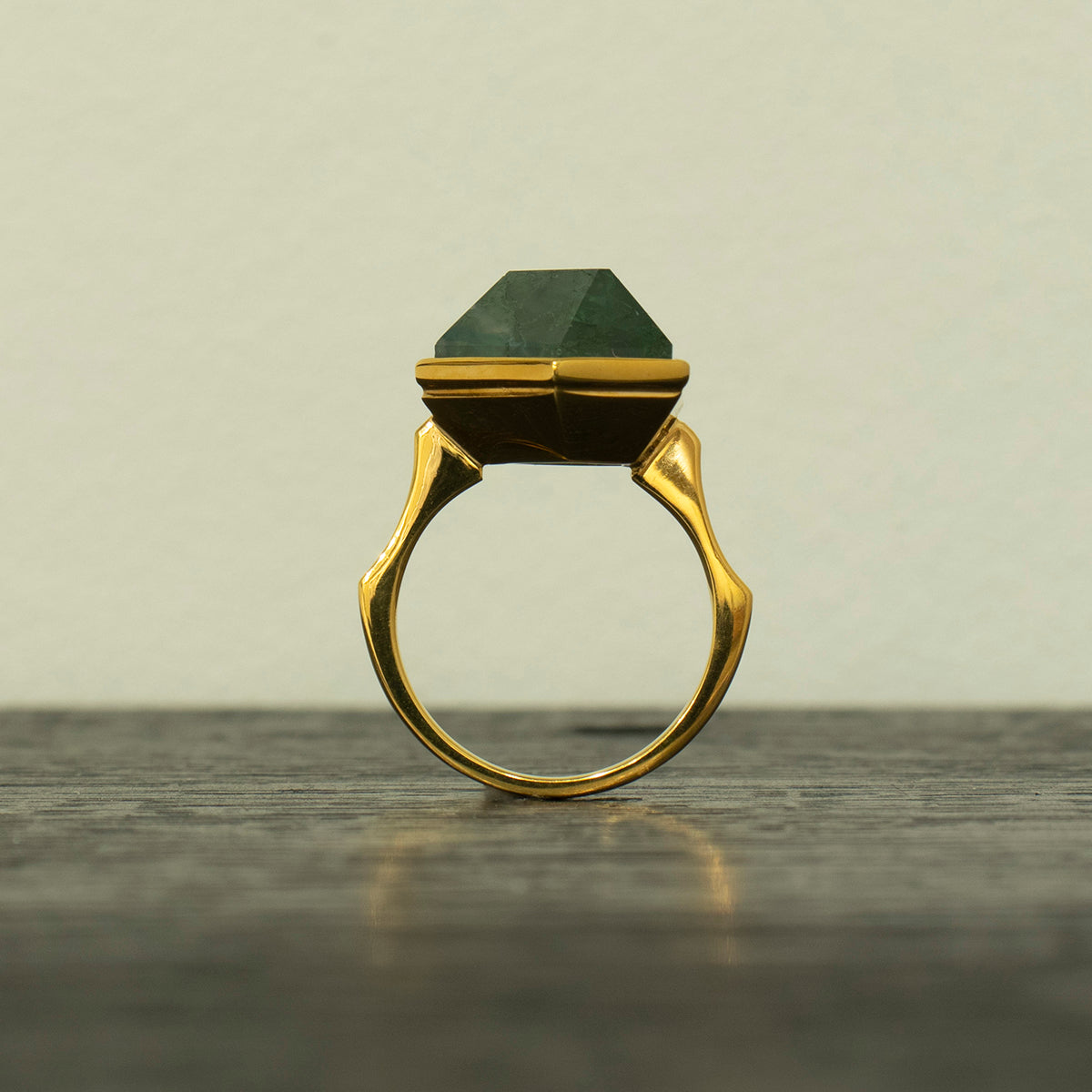 MossAgate Ring _ Polygon #02