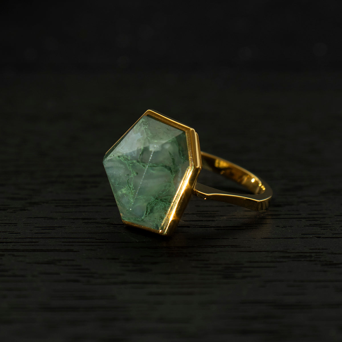 MossAgate Ring _ Polygon #03