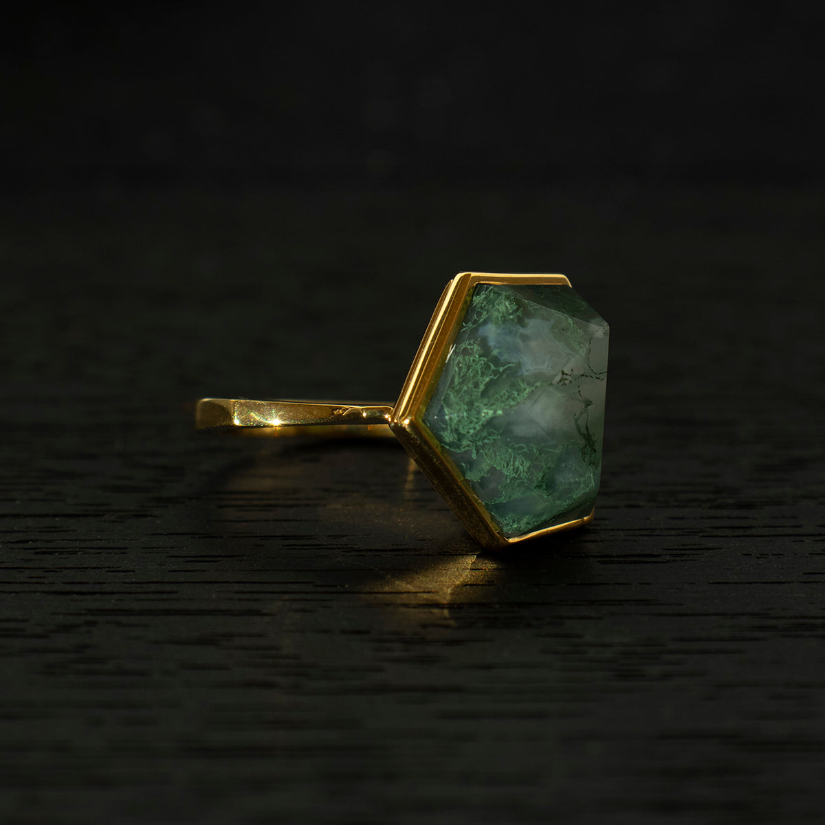 MossAgate Ring _ Polygon #03