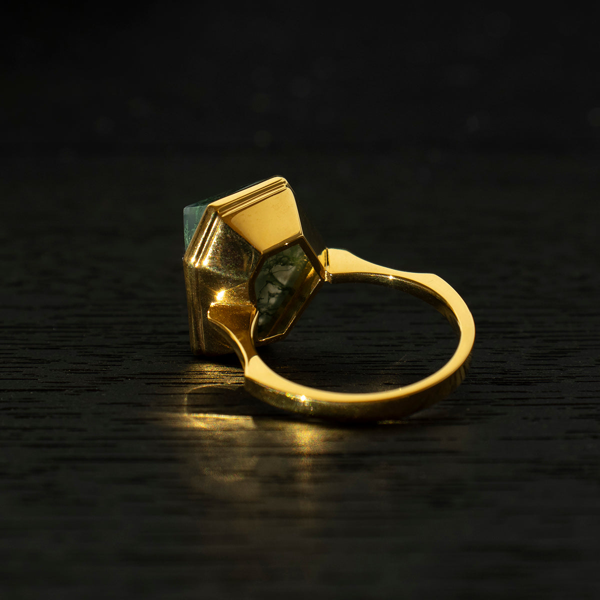 MossAgate Ring _ Polygon #03