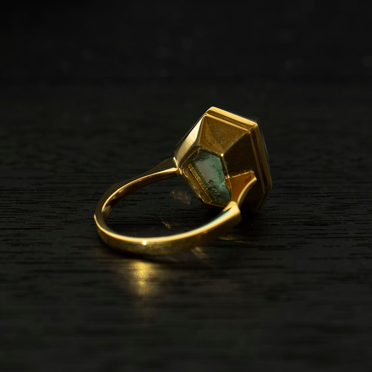 MossAgate Ring _ Polygon #04