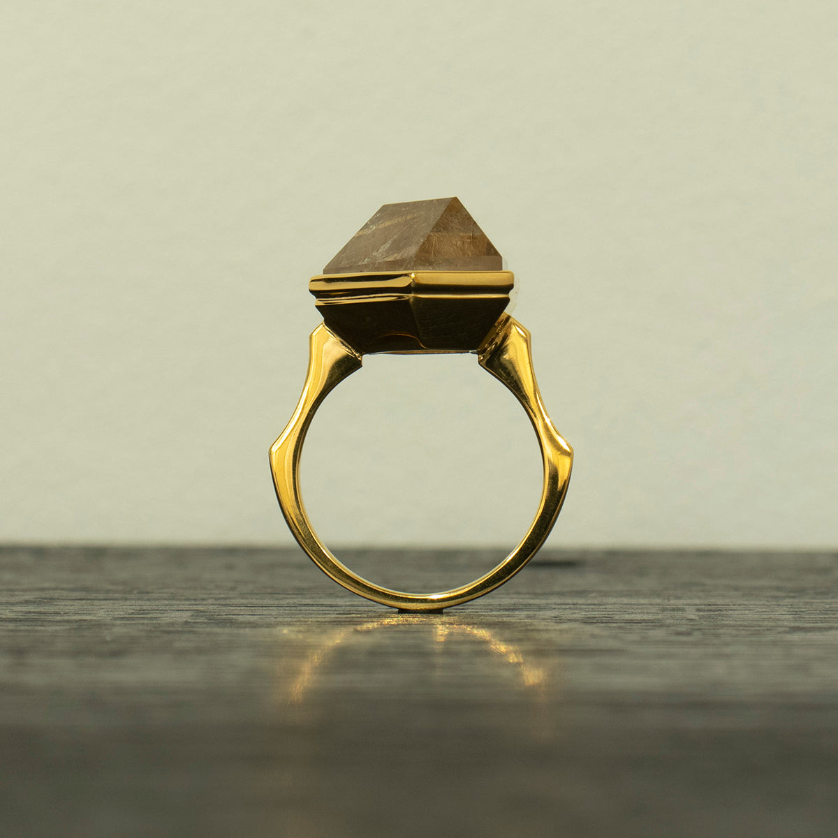 Rutile Quartz Ring _ Polygon #02