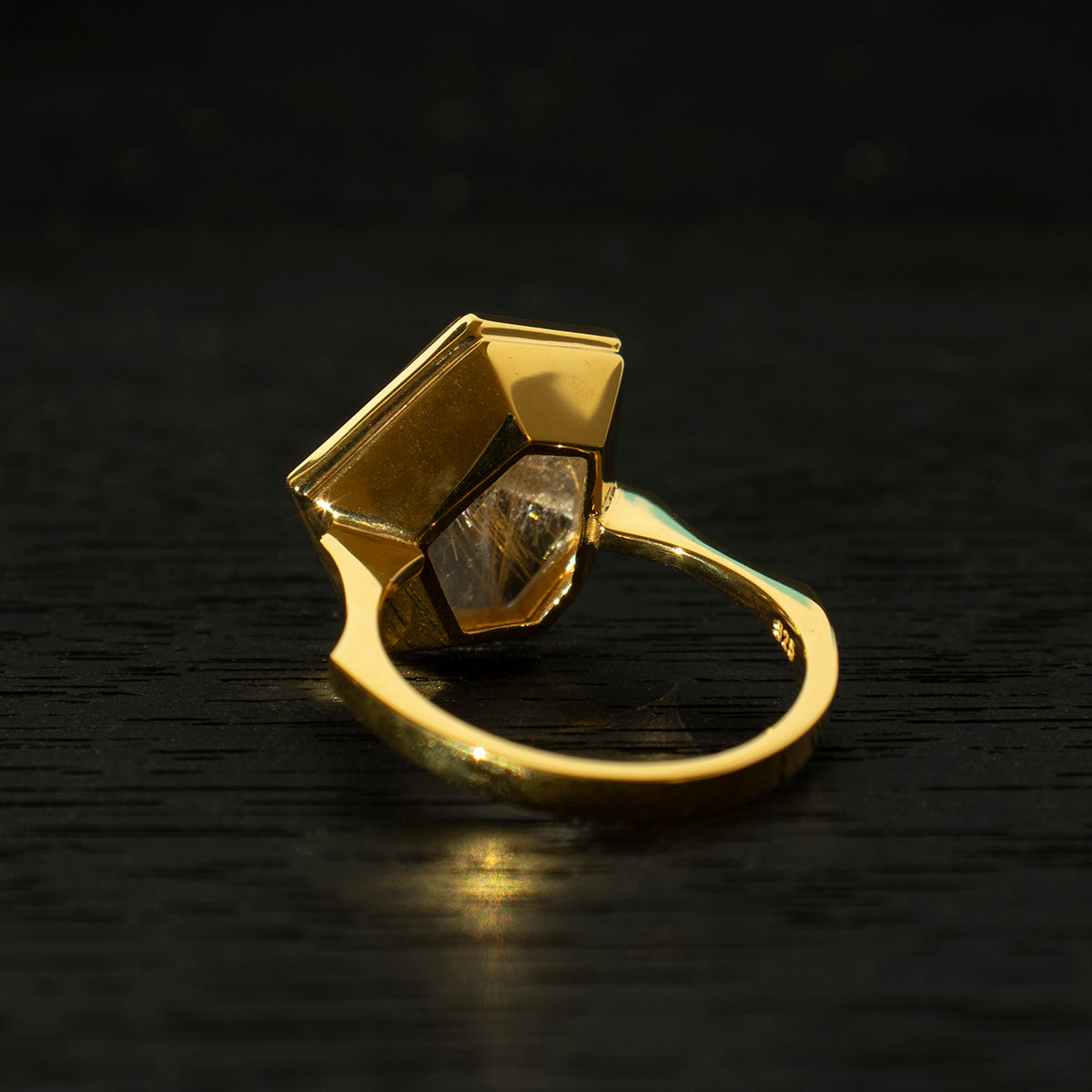 Rutile Quartz Ring _ Polygon #02