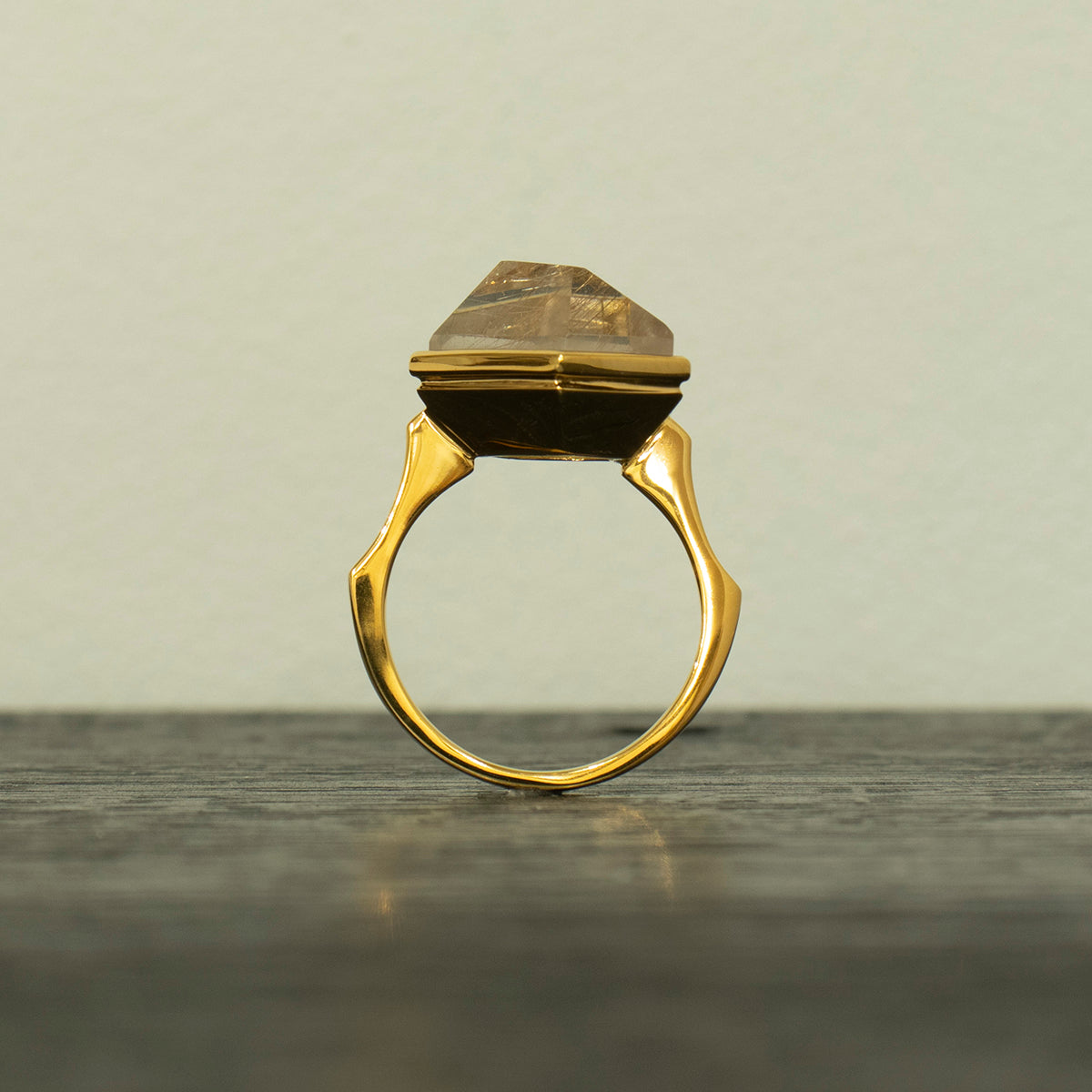 Rutile Quartz Ring _ Polygon #03