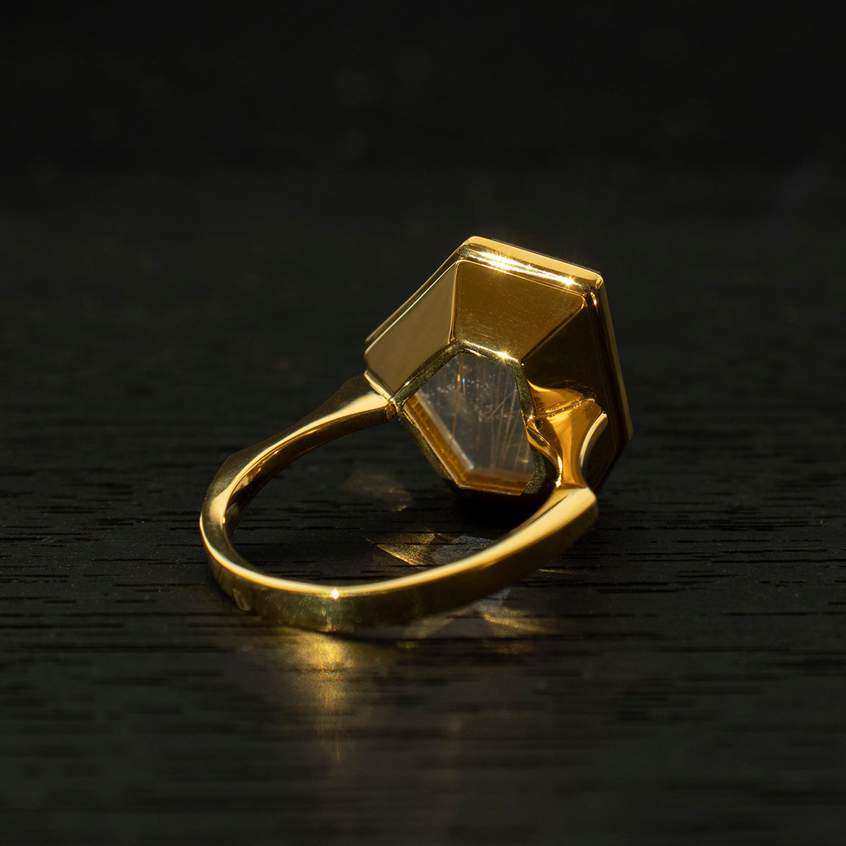 Rutile Quartz Ring _ Polygon #03