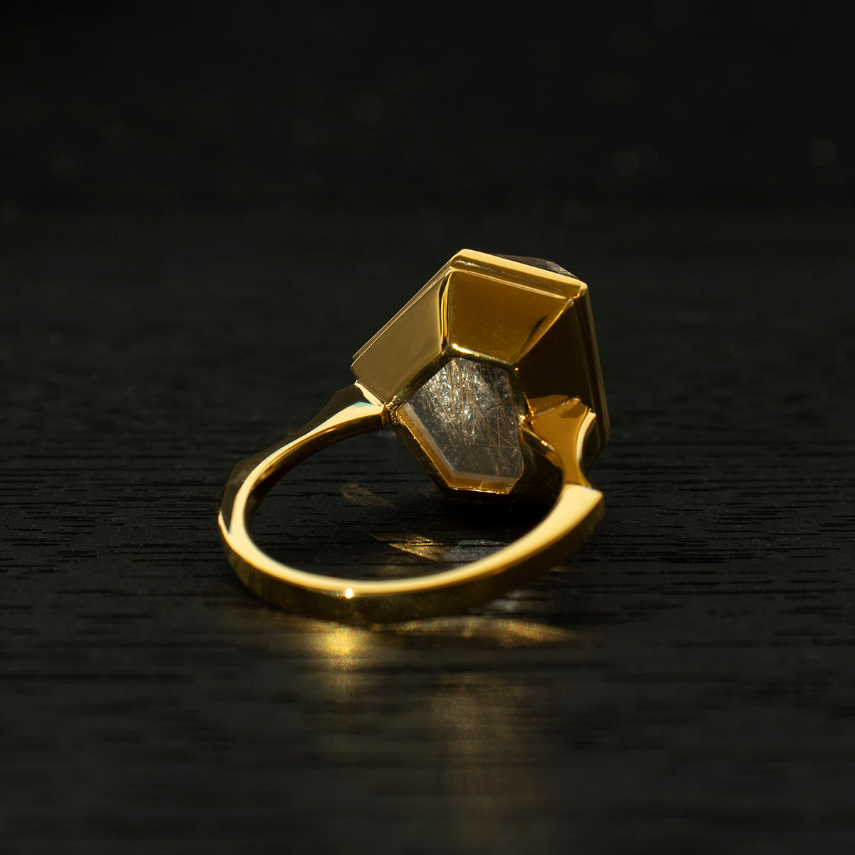 Rutile Quartz Ring _ Polygon #04