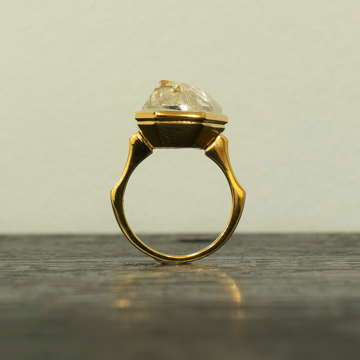 Rutile Quartz Ring _ Polygon #05