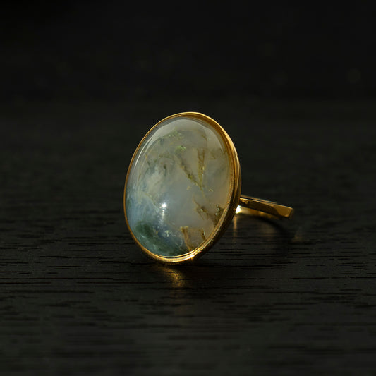 MossAgate Ring _ Dome #01