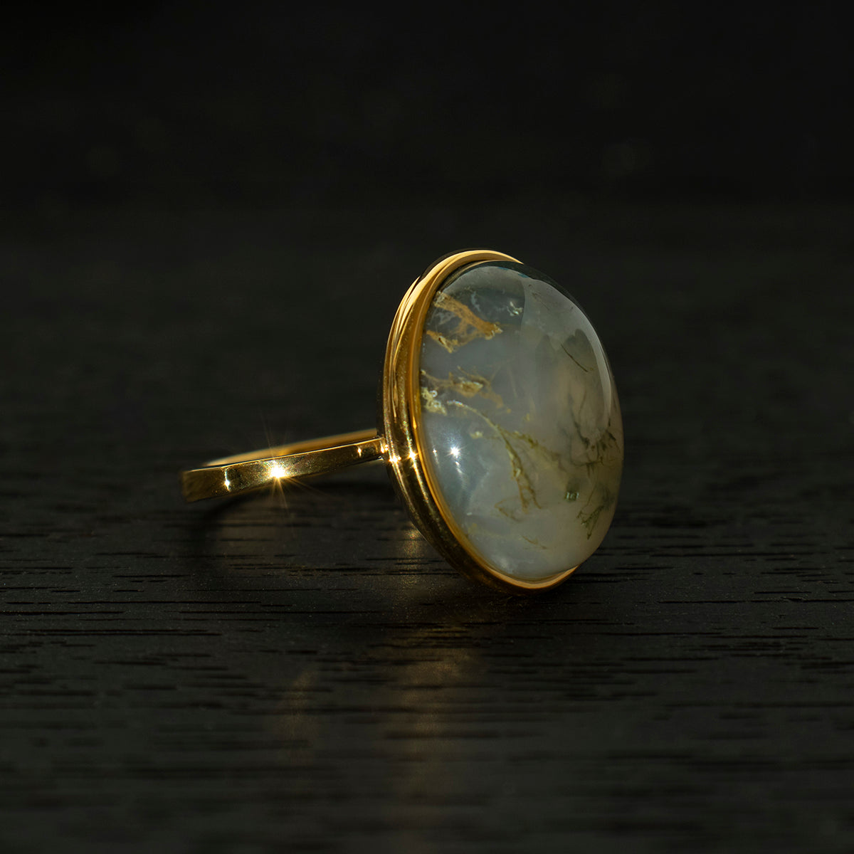 MossAgate Ring _ Dome #01