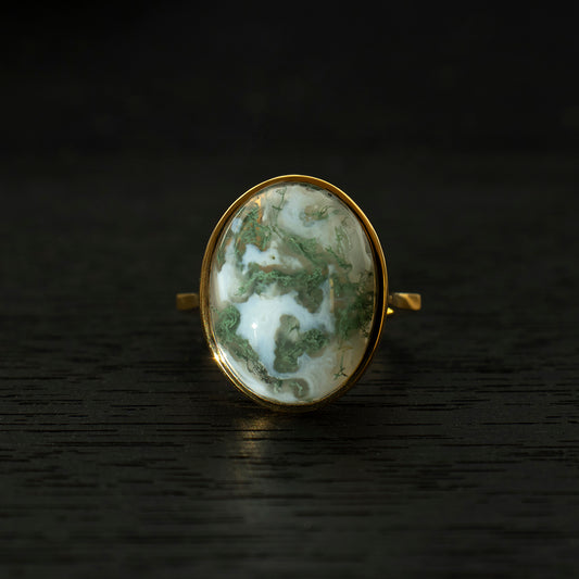 MossAgate Ring _ Dome #02