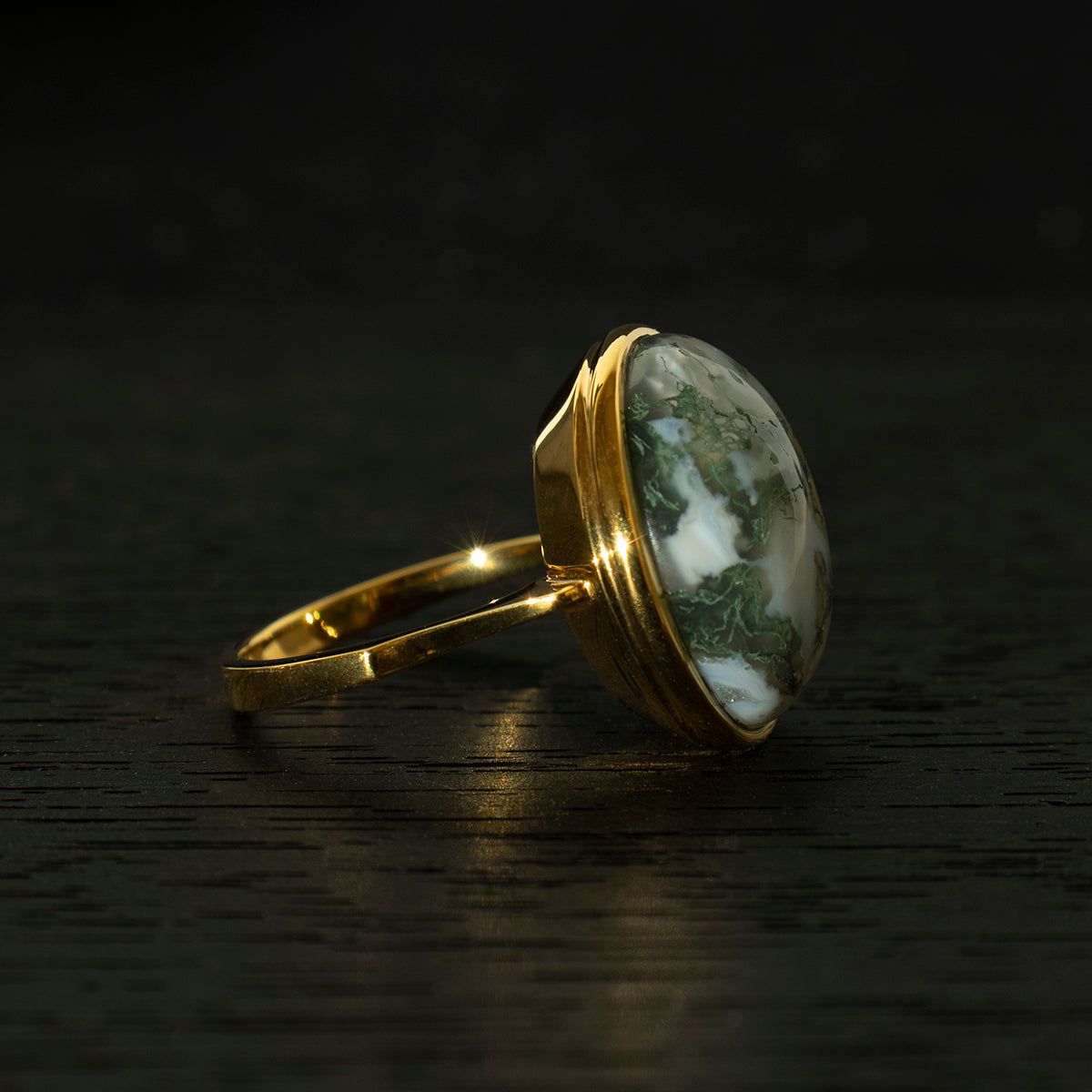 MossAgate Ring _ Dome #02