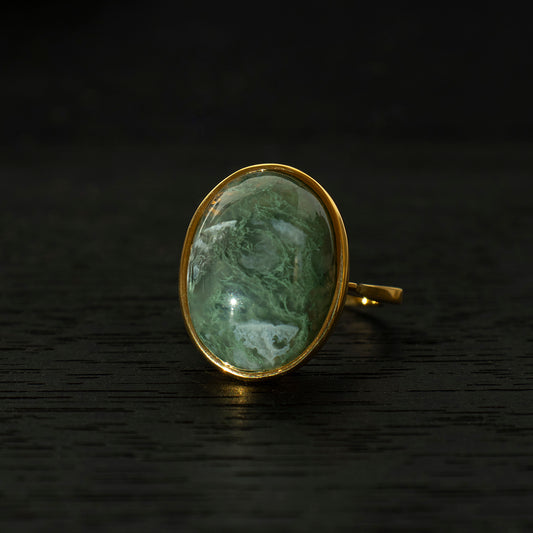 MossAgate Ring _ Dome #03