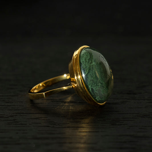 MossAgate Ring _ Dome #04