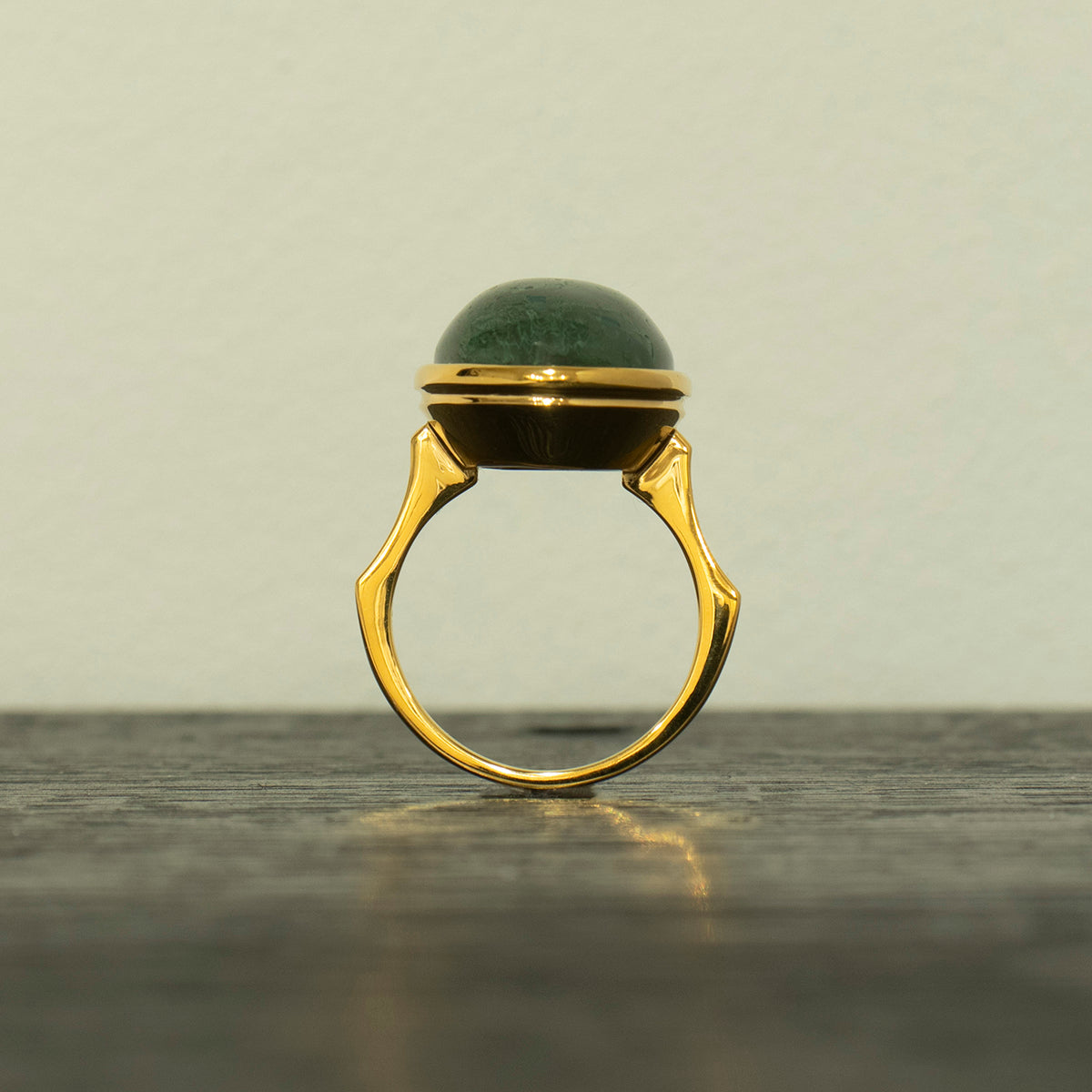 MossAgate Ring _ Dome #05