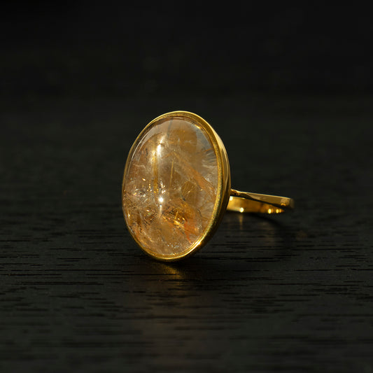 Rutile Quartz Ring _ Dome #01