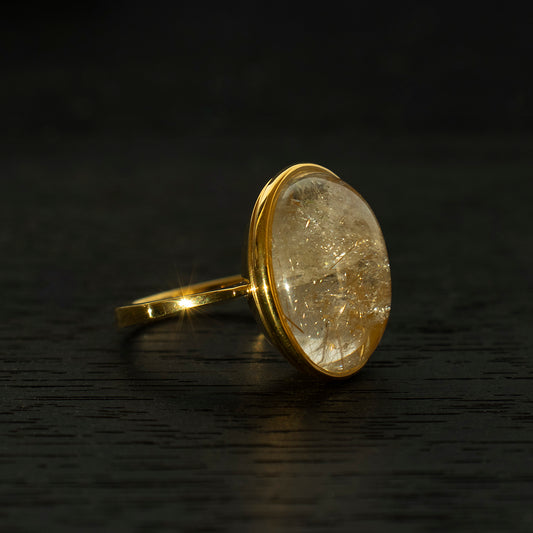 Rutile Quartz Ring _ Dome #02