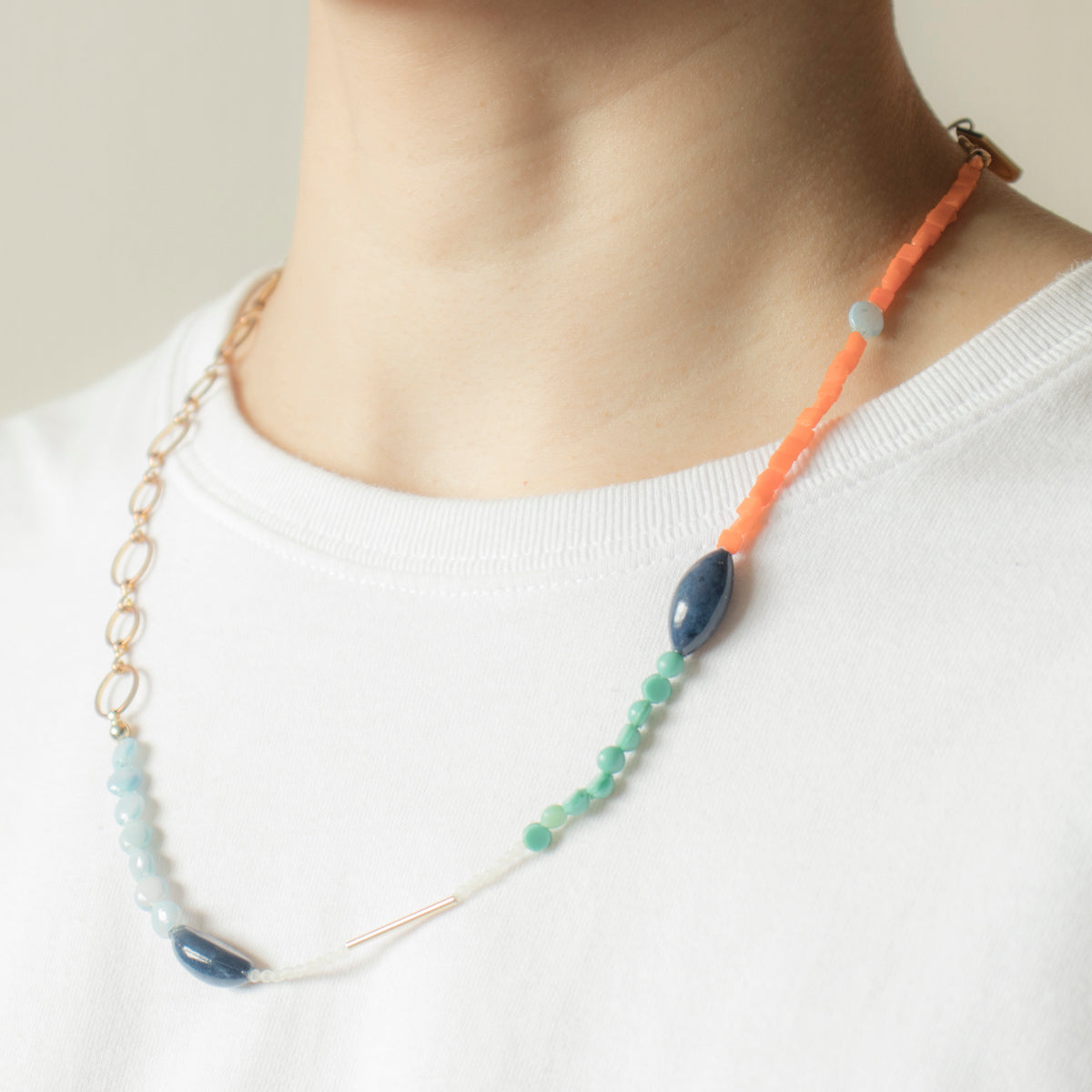 Crayon Necklace Long Orange